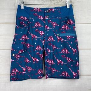 Shredly The MTB Shorts Sz 0 Women's Multicolor Dinosaur Print Cargo Pocket